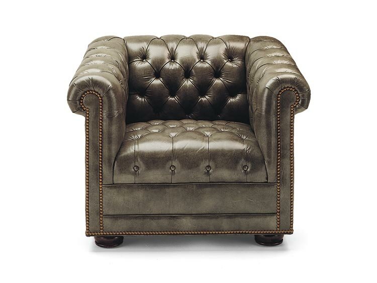 Leathercraft 38" Wide Tufted Full Grain Leather Club Chair | Perigold
